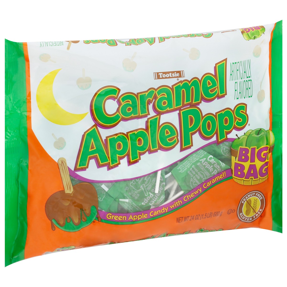 slide 11 of 11, Tootsie Caramel Apple Pops Halloween Bag, 24 oz