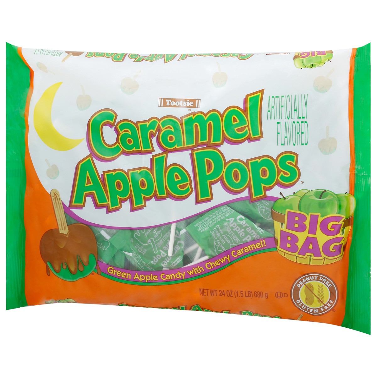 slide 2 of 11, Tootsie Caramel Apple Pops Halloween Bag, 24 oz