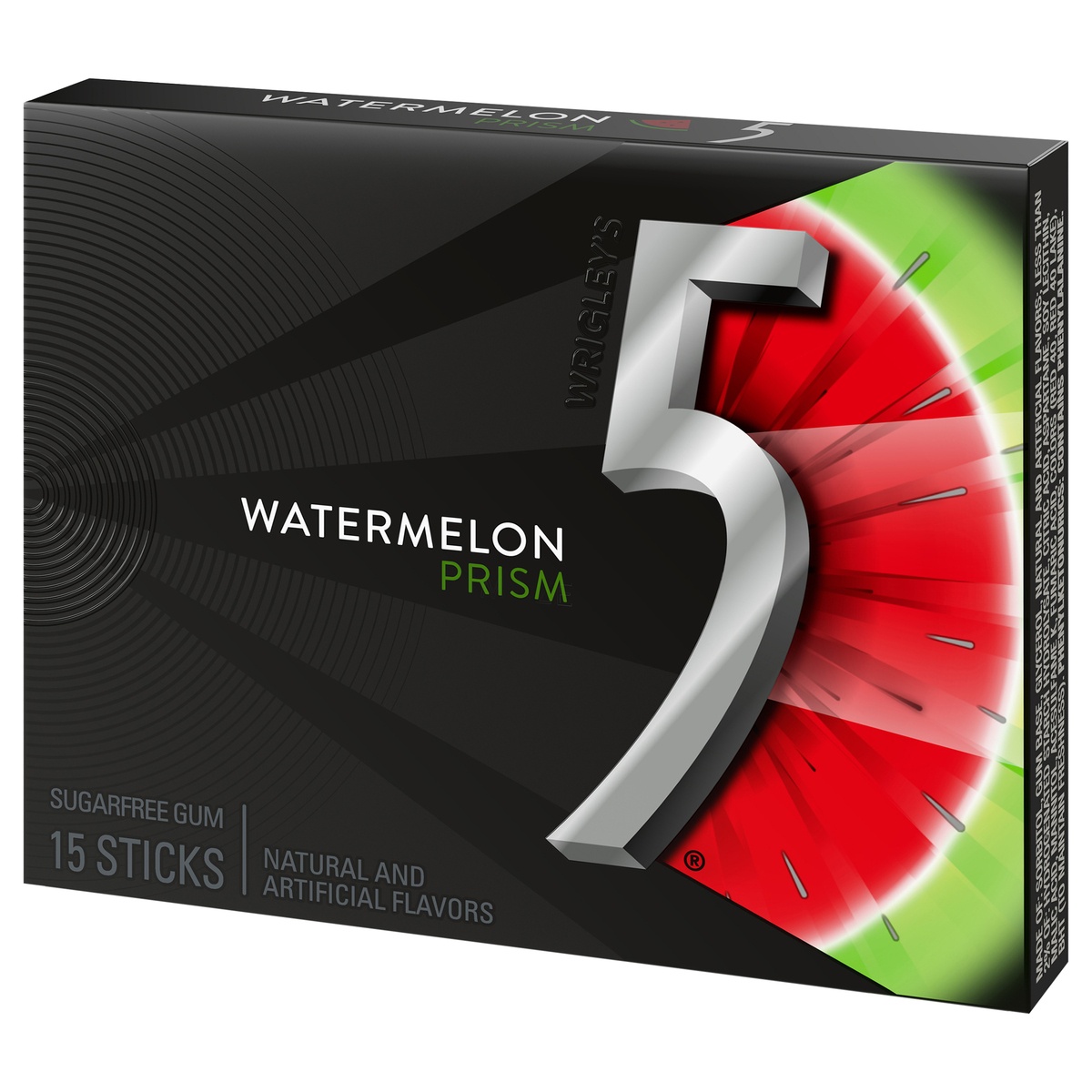 slide 3 of 10, 5 Gum Watermelon Prism Sugarfree Gum, 15 pc