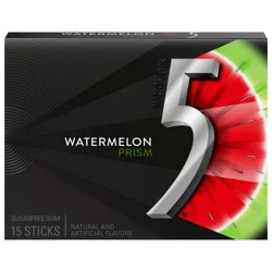 5 GUM Watermelon Prism Sugar Free Chewing Gum Five Gum, 15 Stick Pack