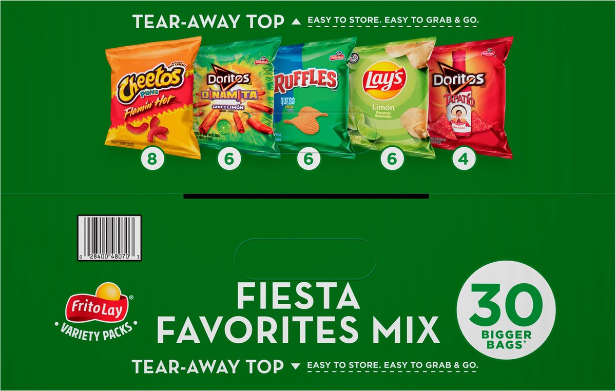 slide 4 of 11, Frito-Lay Fiesta Favorites Mix, Variety Packs, 30 ct