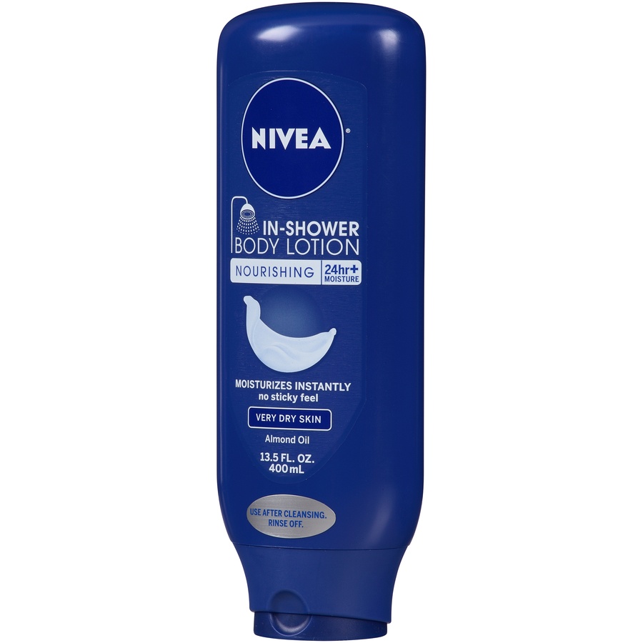 slide 5 of 7, Nivea In-Shower Nourishing Body Lotion, 13.5 oz