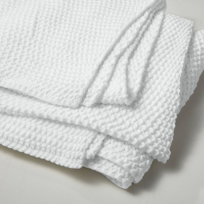 slide 3 of 4, Full/Queen Chunky Knit Bed Blanket White - Casaluna™, 1 ct