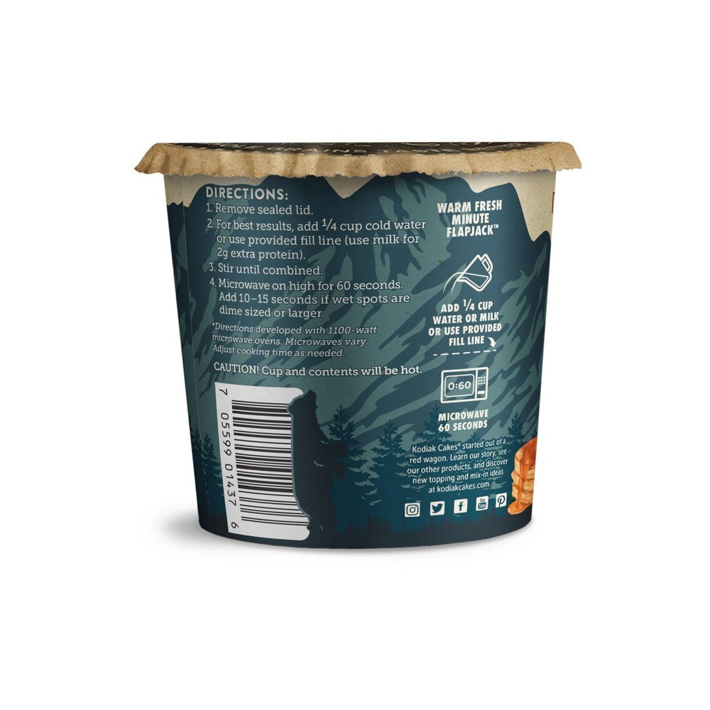 slide 5 of 7, Kodiak Cakes Protein-Packed Single-Serve Flapjack Cup Gluten-Free Buttermilk & Maple - 2.29oz, 2.29 oz