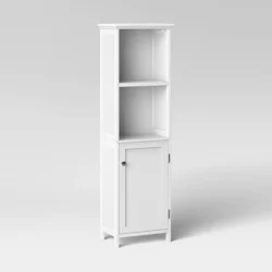 Wood Linen Tower White - Threshold™: MDF Bathroom Furniture, 3-Shelf Over Toilet Storage