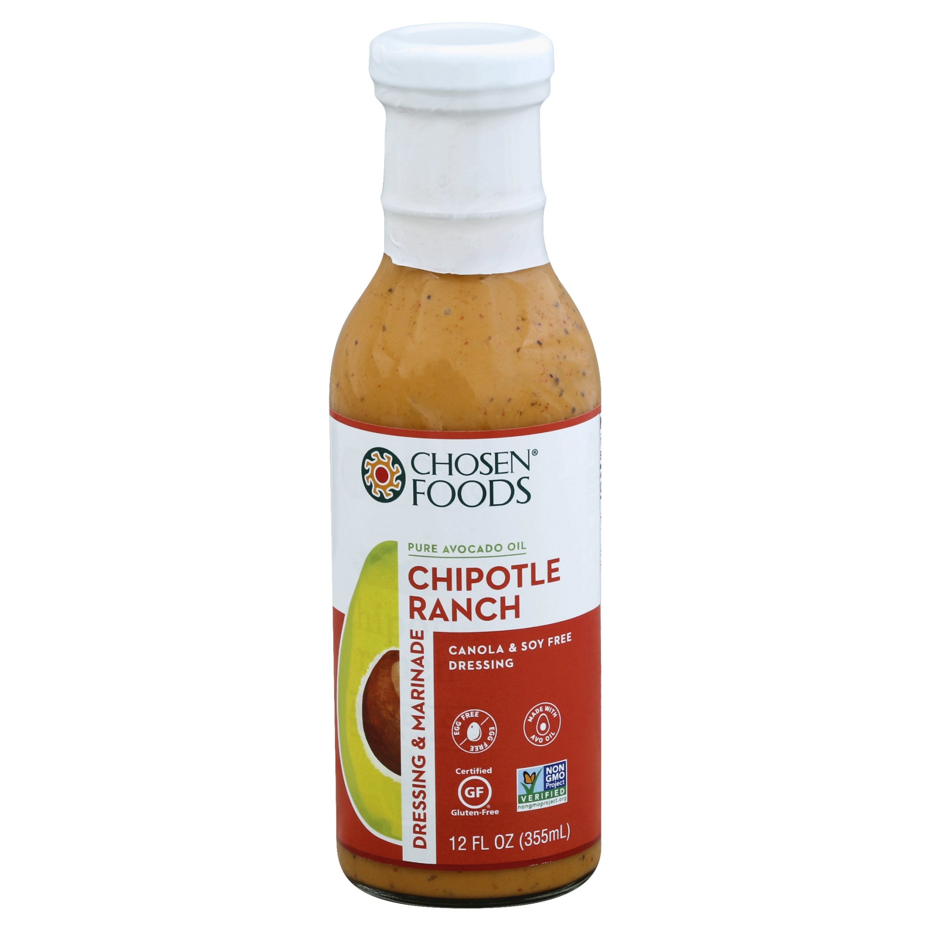 slide 1 of 2, Chosen Foods Chipotle Ranch Avocado Oil Dressing, 12 fl oz