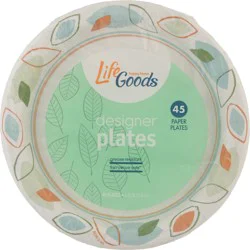 Life Goods 8.62 Inch Designer Paper Plates 45 ea
