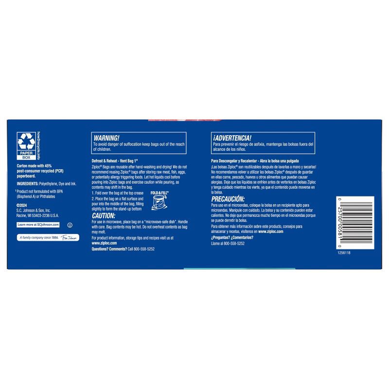 slide 12 of 13, Ziploc Gallon Freezer Bags with Grip 'n Seal Technology - 80ct, 80 ct