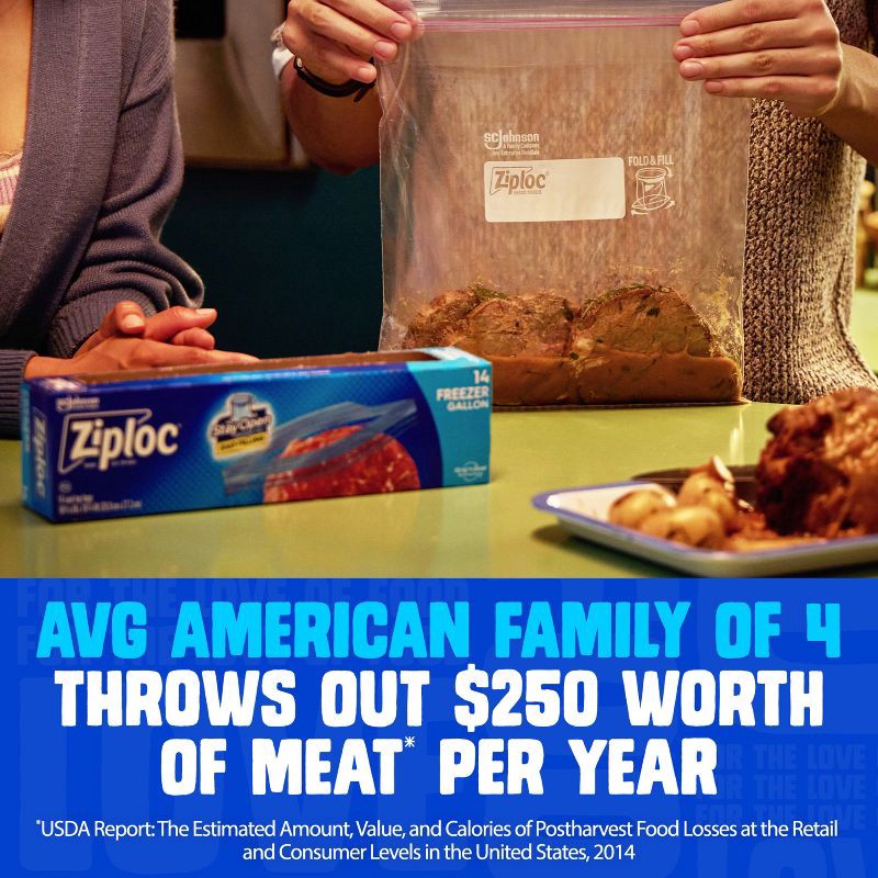 slide 6 of 13, Ziploc Gallon Freezer Bags with Grip 'n Seal Technology - 80ct, 80 ct