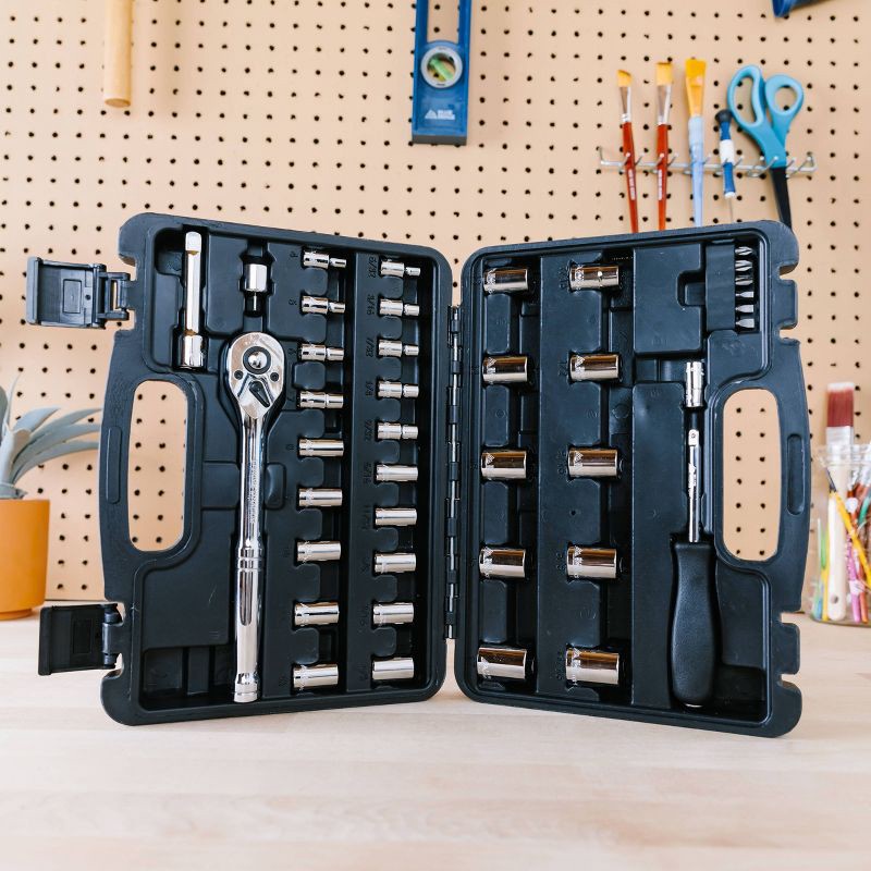 slide 5 of 11, Blue Ridge Tools 41pc Mechanics Socket Kit: Steel Non-Powered Hand Tool Set with Storage Tray, 41 ct