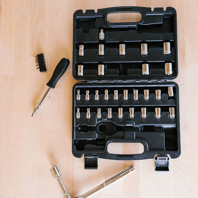slide 8 of 11, Blue Ridge Tools 41pc Mechanics Socket Kit: Steel Non-Powered Hand Tool Set with Storage Tray, 41 ct