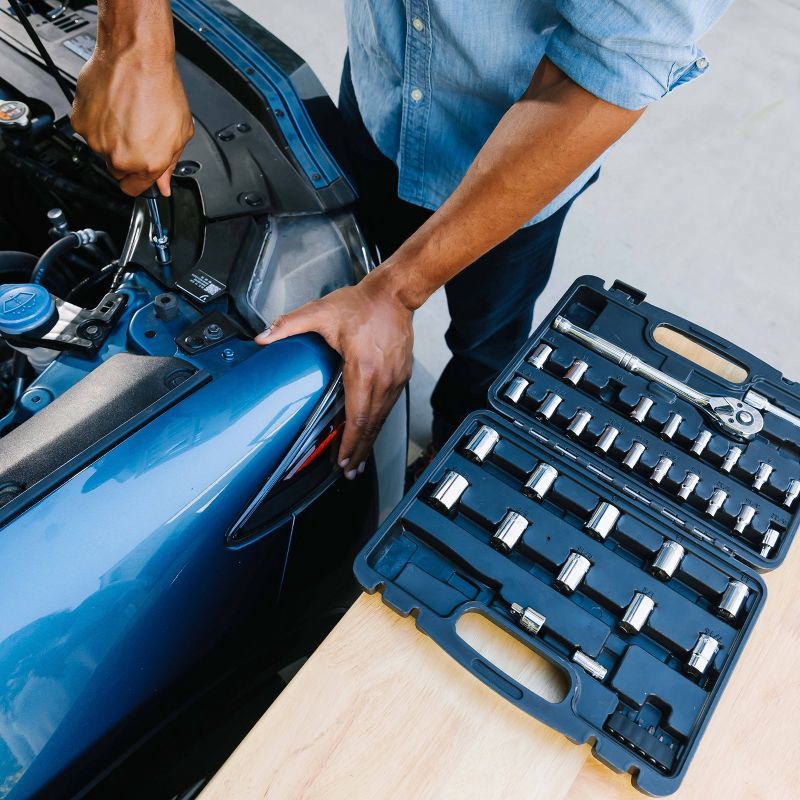 slide 10 of 11, Blue Ridge Tools 41pc Mechanics Socket Kit: Steel Non-Powered Hand Tool Set with Storage Tray, 41 ct