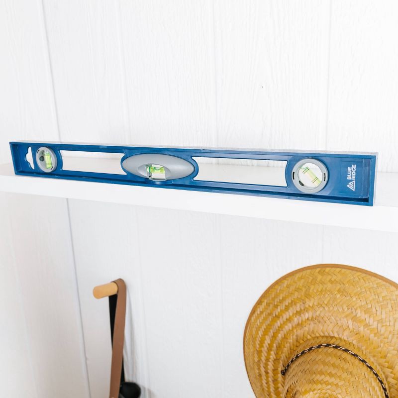 slide 3 of 11, Blue Ridge Tools 24" Level: Plastic Leveler Tool with 1 Year Warranty, Lightweight 0.59 lbs, 23.74" Depth, 0.59 lb
