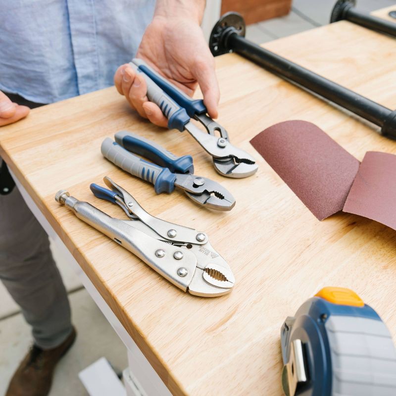 slide 12 of 14, Blue Ridge Tools 3pc Household Plier Set: Steel Slip Joint, Tongue & Groove, Locking Pliers Tools, 1 Year Warranty, 3 ct