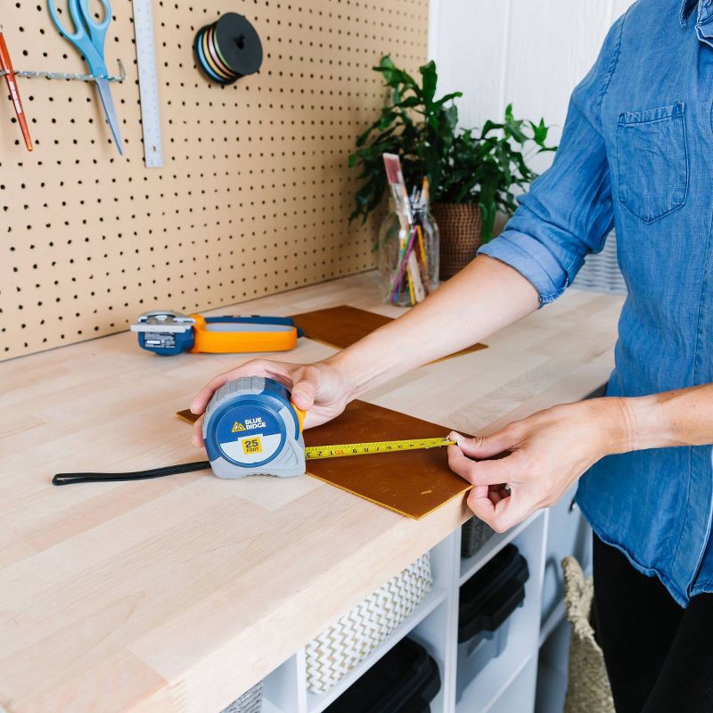 slide 5 of 7, Blue Ridge Tools 25' Tape Measure: 25 ft Measuring Tape, Plastic & Steel, Rulers & Measuring Tools, 1 Year Warranty, 25 ft