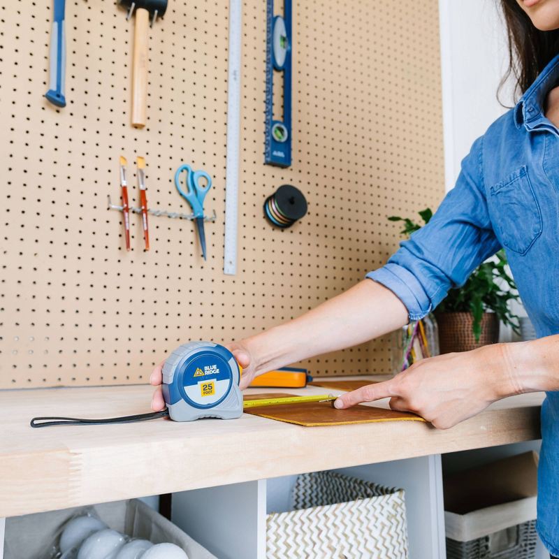 slide 6 of 7, Blue Ridge Tools 25' Tape Measure: 25 ft Measuring Tape, Plastic & Steel, Rulers & Measuring Tools, 1 Year Warranty, 25 ft