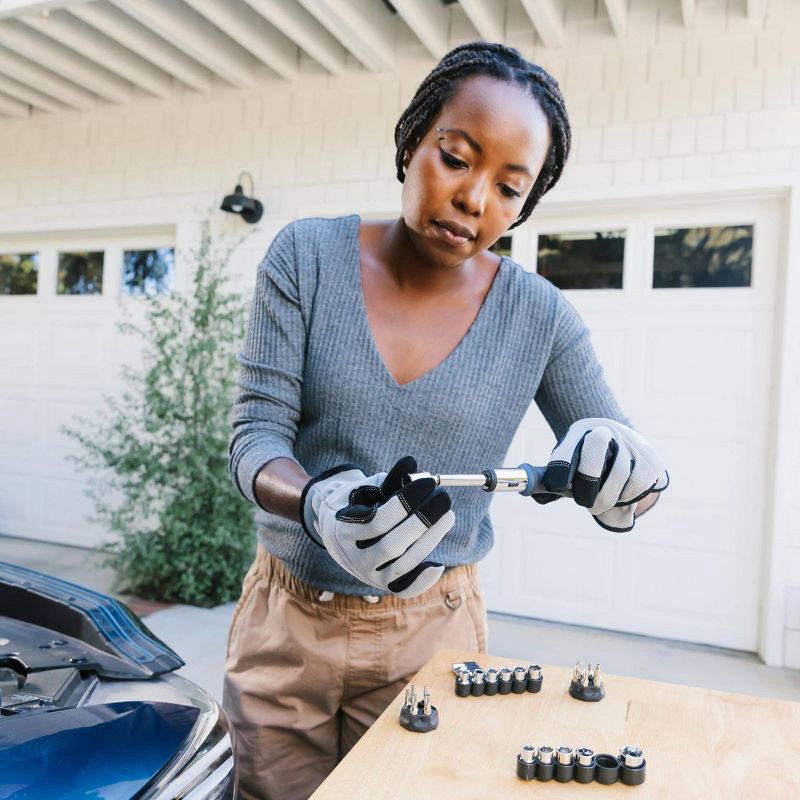 slide 2 of 8, Blue Ridge Tools Multi Purpose Work Gloves: Orange Polyester for Gardening & Construction, One Size Fits Most Adults, 1 ct
