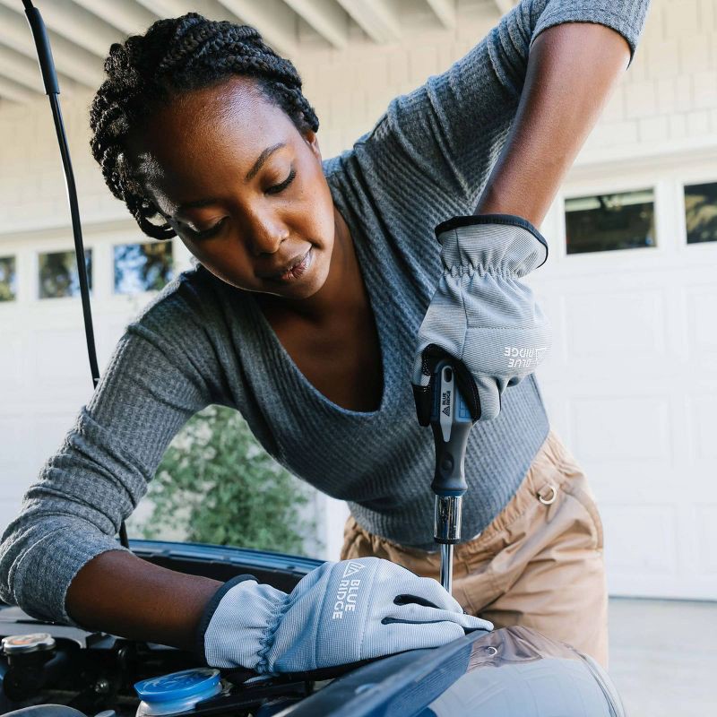 slide 4 of 8, Blue Ridge Tools Multi Purpose Work Gloves: Orange Polyester for Gardening & Construction, One Size Fits Most Adults, 1 ct
