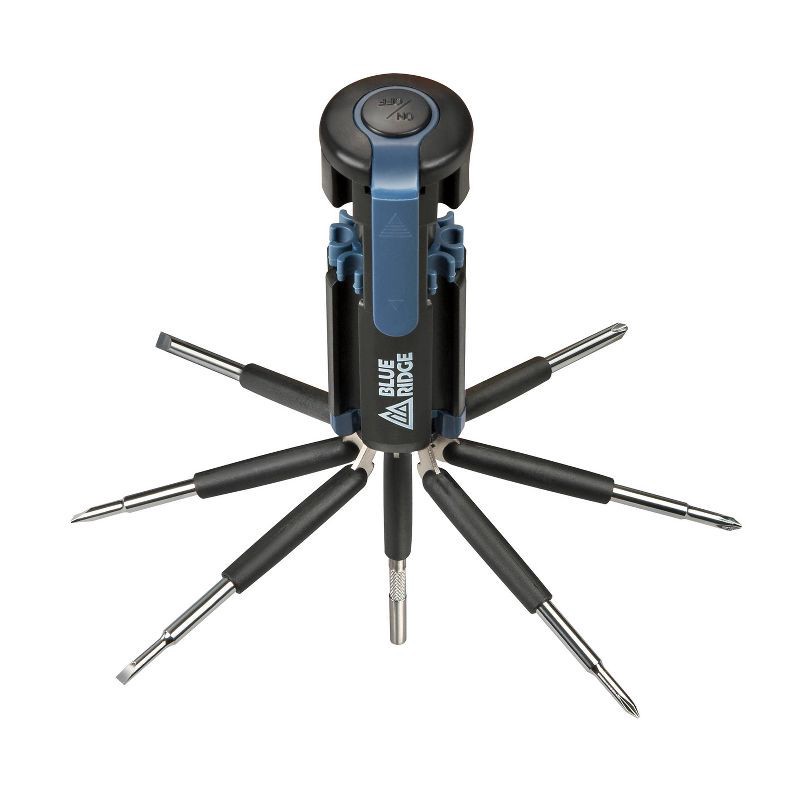 slide 2 of 11, Blue Ridge Tools 8 in 1 Folding Screwdriver Multi Tool: Steel & Plastic, Multibit, T8 & Flathead, 1 Year Warranty, 1 ct