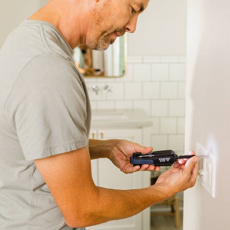 slide 9 of 11, Blue Ridge Tools 8 in 1 Folding Screwdriver Multi Tool: Steel & Plastic, Multibit, T8 & Flathead, 1 Year Warranty, 1 ct