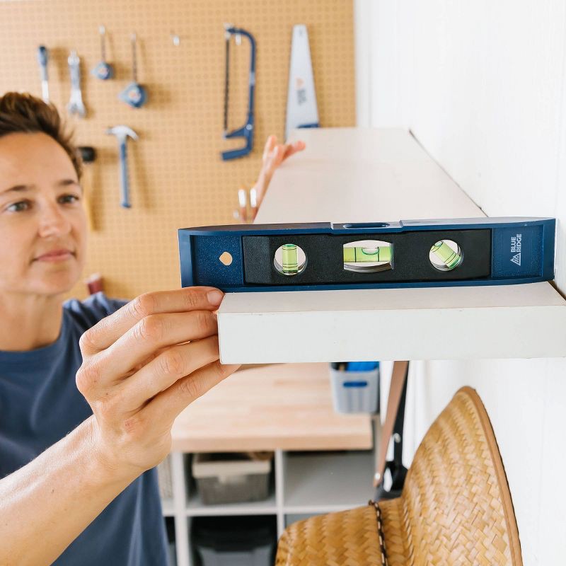 slide 5 of 5, Blue Ridge Tools 9" Torpedo Level: Plastic Leveling Tool for Walls & Pictures, 1 Year Warranty, 1 ct