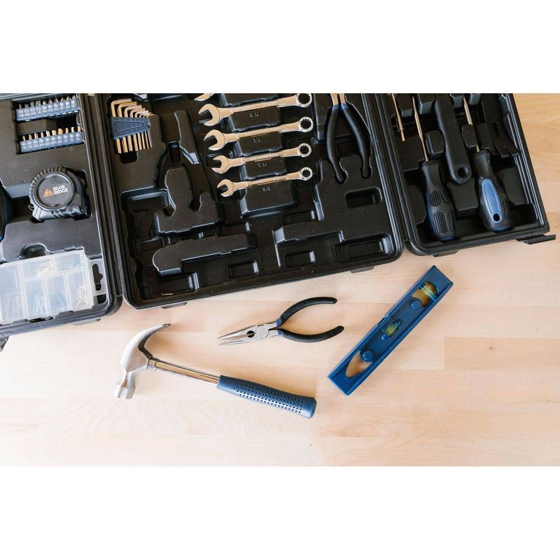 slide 7 of 9, Blue Ridge Tools 145pc Deluxe Household: Steel & Plastic Hand Tool Set with Pliers, Screwdriver, Wrench, Hammer, 145 ct