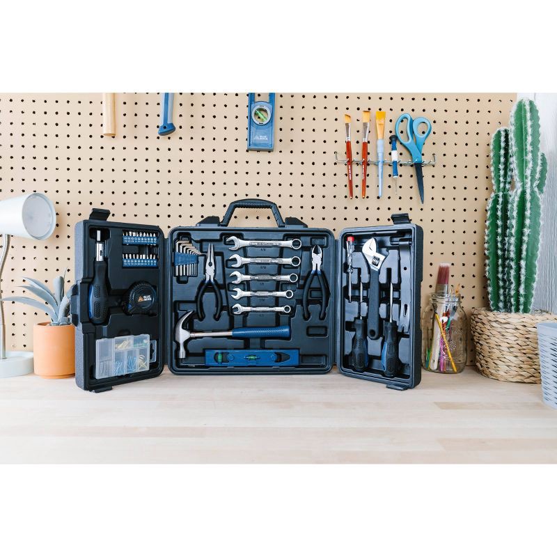 slide 8 of 9, Blue Ridge Tools 145pc Deluxe Household: Steel & Plastic Hand Tool Set with Pliers, Screwdriver, Wrench, Hammer, 145 ct