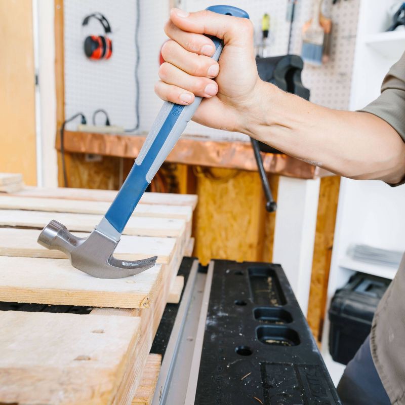 slide 3 of 8, Blue Ridge Tools 10oz Claw Hammer: Steel & Plastic, 1.32 lbs, 1 Year Warranty, 11.81" Height, 4.72" Width, 10 oz, 1.32 lb