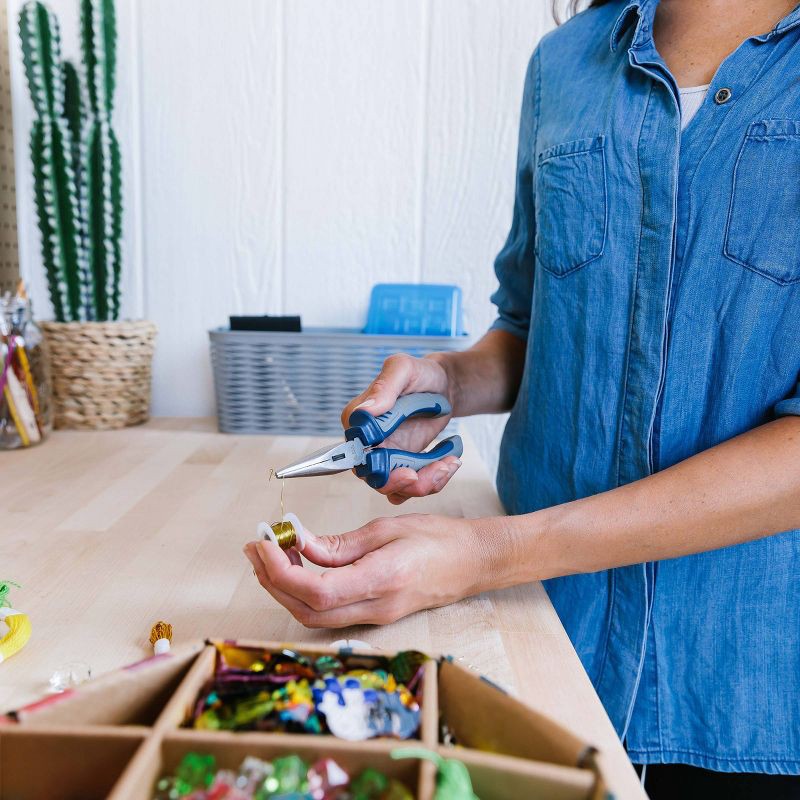 slide 9 of 10, Blue Ridge Tools 6" Long Nose Pliers: Needle Nose, Jewelry Tool, 1 Year Warranty, Steel & Plastic, 4" Handle Length, 1 ct