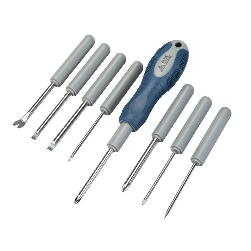 slide 2 of 6, Blue Ridge Tools 10pc Screwdriver Set: Multibit Kit with Flathead & Small Screwdrivers, Plastic & Steel, 1 Year Warranty, 10 ct