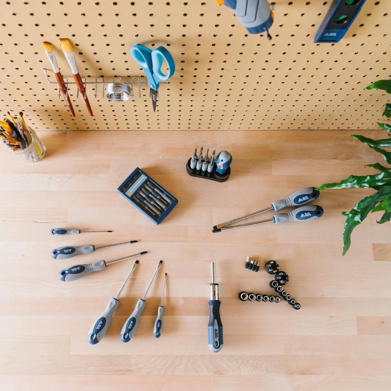 slide 6 of 6, Blue Ridge Tools 10pc Screwdriver Set: Multibit Kit with Flathead & Small Screwdrivers, Plastic & Steel, 1 Year Warranty, 10 ct