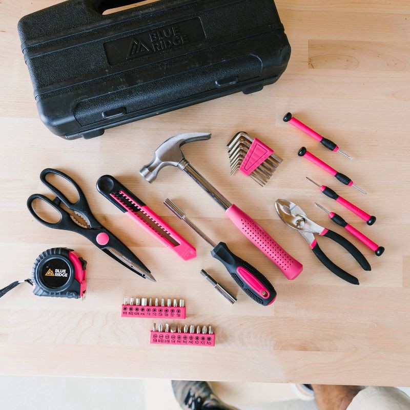 slide 12 of 14, Blue Ridge Tools 40pc Household Tool Pink: Women's Tool Kit with Pliers, Hammer & Carrying Case, 40 ct