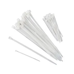 Blue Ridge Tools 40pc Cable Ties: Heavy Duty Wire Tie Wraps, White, 1 Year Warranty