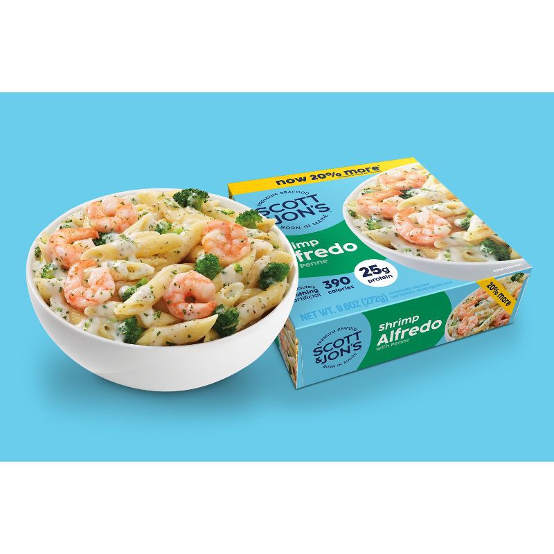 slide 7 of 7, Scott & Jon's Shrimp Alfredo Pasta Bowl Frozen Meal - 9.6oz, 9.6 oz