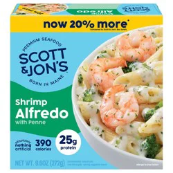 Scott & Jon's Shrimp Alfredo Pasta Bowl Frozen Meal - 9.6oz