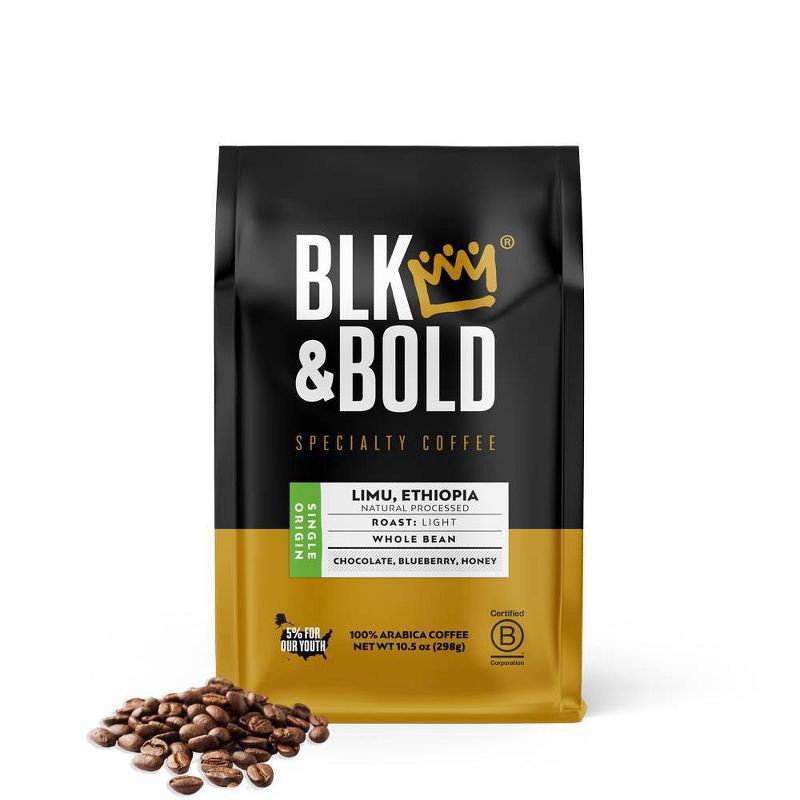 slide 2 of 5, BLK & Bold Specialty Beverages BLK & Bold Limu Ethiopia Natural Processed, Light Roast Whole Bean - 10.5oz, 10.5 oz