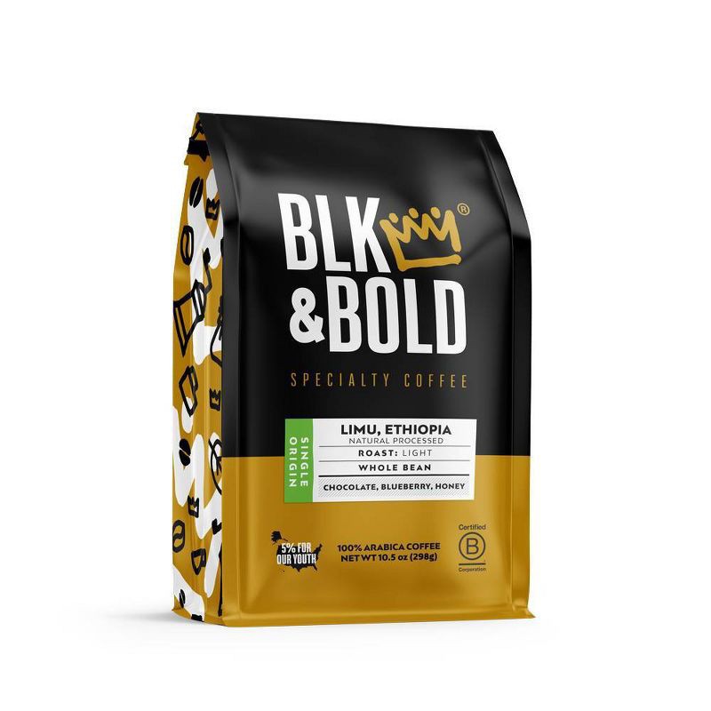 slide 3 of 5, BLK & Bold Specialty Beverages BLK & Bold Limu Ethiopia Natural Processed, Light Roast Whole Bean - 10.5oz, 10.5 oz