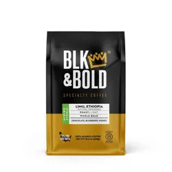 BLK & Bold Specialty Beverages BLK & Bold Limu Ethiopia Natural Processed, Light Roast Whole Bean - 10.5oz