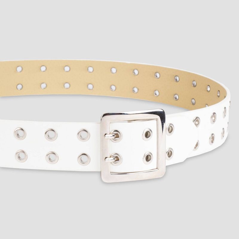slide 3 of 3, Women's Grommet Belt - Wild Fable™ White L, 1 ct