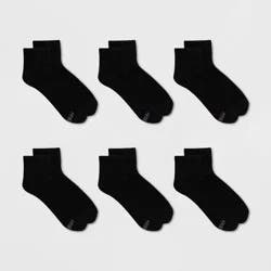 Fruit of the Loom Women's Cushioned 6pk Ankle Socks - Black 4-10: Moisture Wicking, 4-Way Stretch