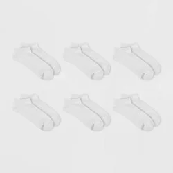Fruit of the Loom Women's Cushioned 6pk No Show Socks - White 4-10: Moisture Wicking, Ventilating Mesh, 4-Way Stretch