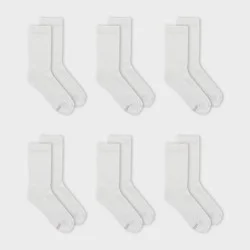 Fruit of the Loom Women's Cushioned 6pk Crew Socks - White 4-10: Moisture Wicking, Ventilating Mesh, 4-Way Stretch