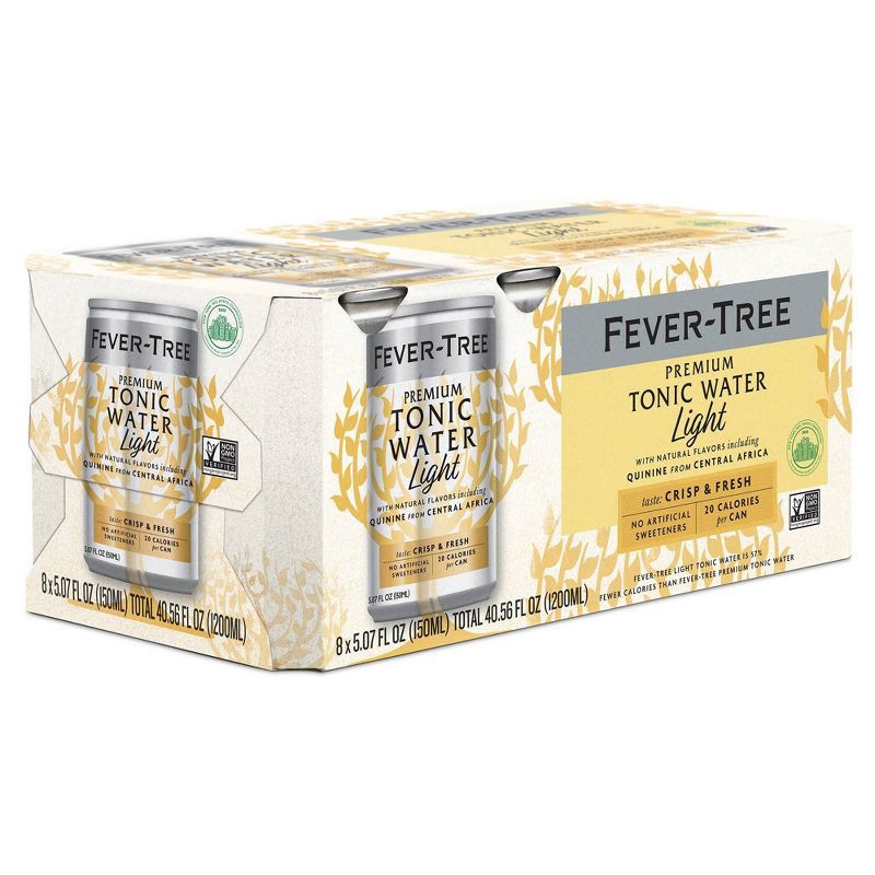 slide 2 of 5, Fever-Tree Refreshingly Light Tonic Water - 8pk/150ml Cans, 8 ct; 150 ml