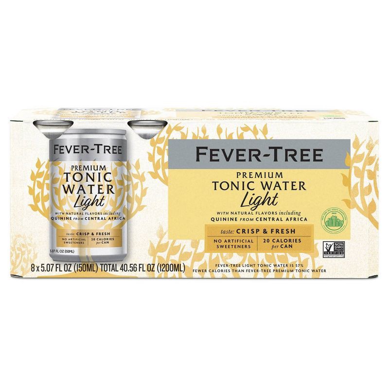 slide 1 of 5, Fever-Tree Refreshingly Light Tonic Water - 8pk/150ml Cans, 8 ct; 150 ml