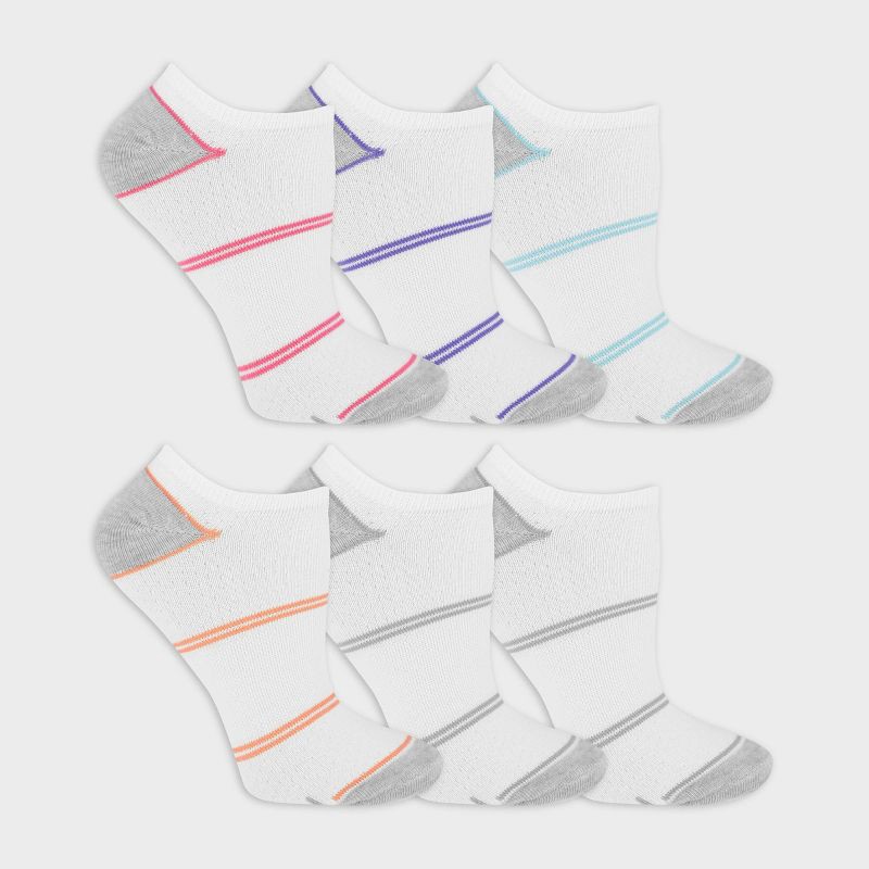 slide 5 of 5, Fruit of the Loom Women's Breathable Lightweight 6pk No Show Athletic Socks - White 4-10, 6 ct