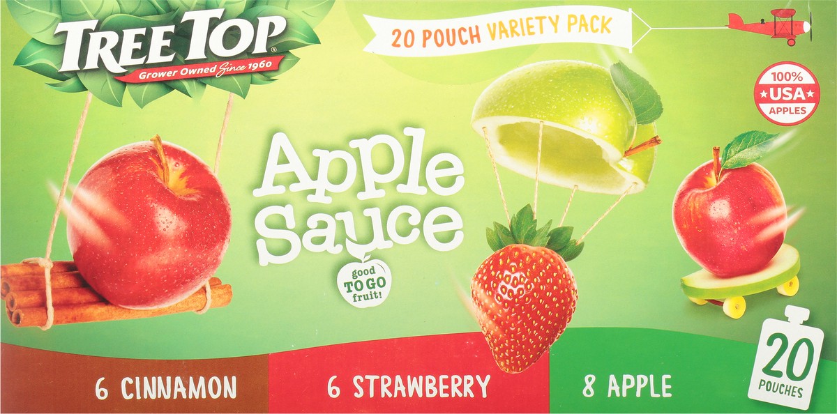 slide 6 of 9, Tree Top Apple/Cinnamon/Strawberry Apple Sauce Variety Pack 20 - 3.2 oz Pouches, 20 ct