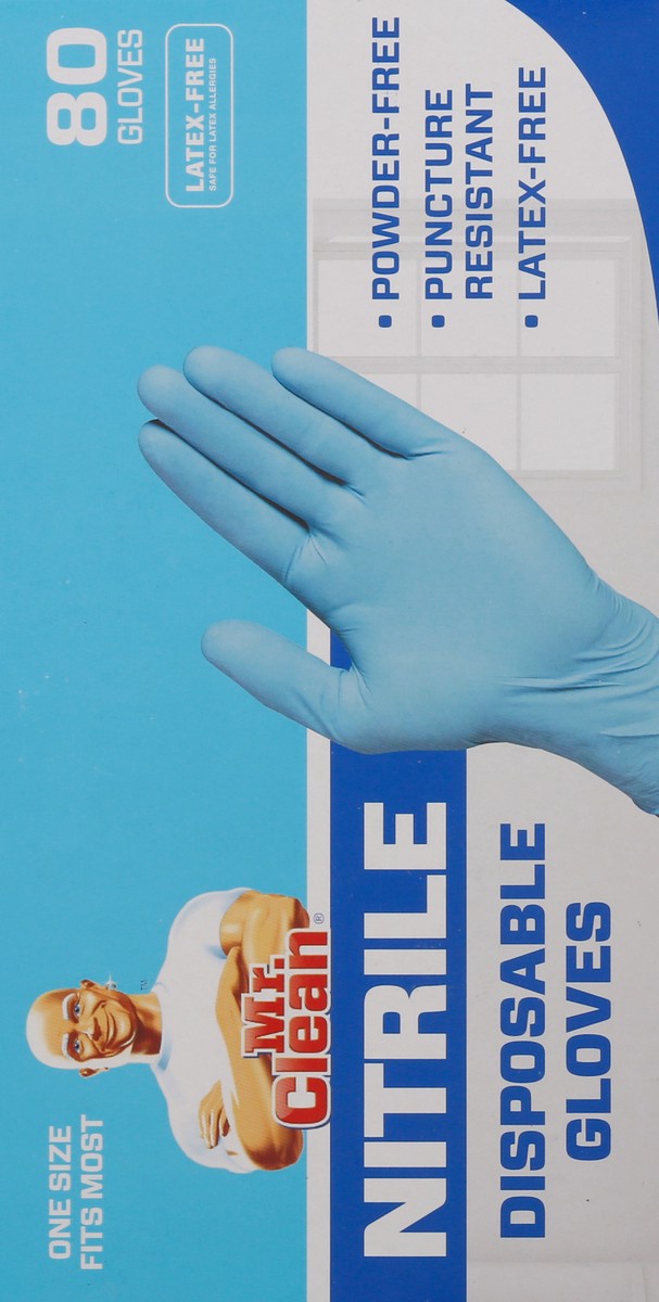 slide 7 of 14, Mr. Clean Latex-Free Nitrile Disposable Gloves 80 ea, 80 ct