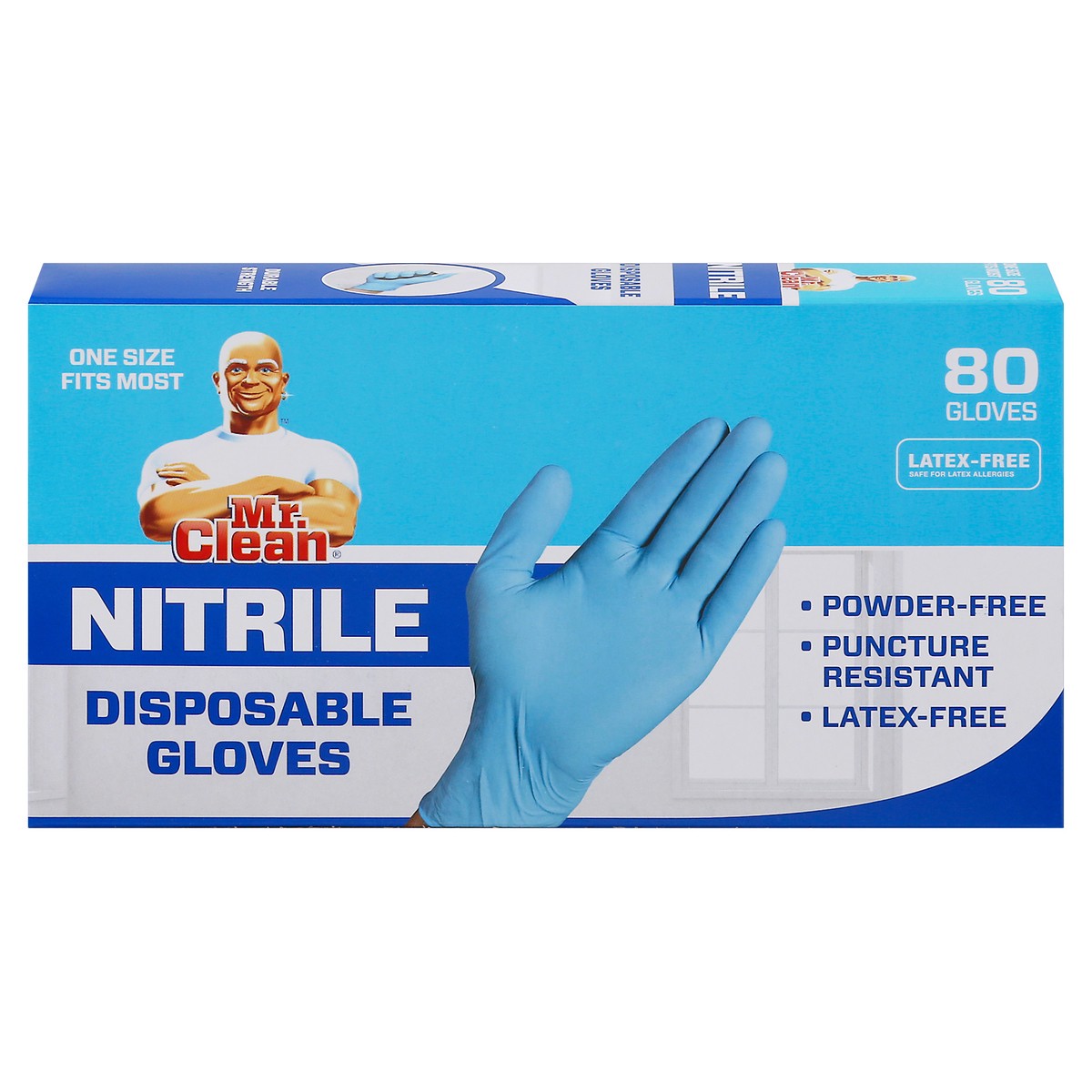 slide 11 of 14, Mr. Clean Latex-Free Nitrile Disposable Gloves 80 ea, 80 ct