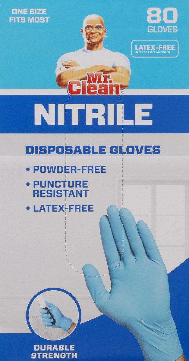 slide 14 of 14, Mr. Clean Latex-Free Nitrile Disposable Gloves 80 ea, 80 ct