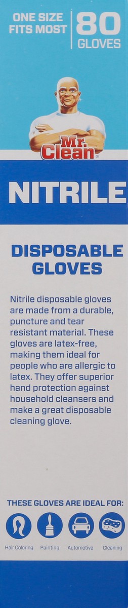 slide 5 of 14, Mr. Clean Latex-Free Nitrile Disposable Gloves 80 ea, 80 ct